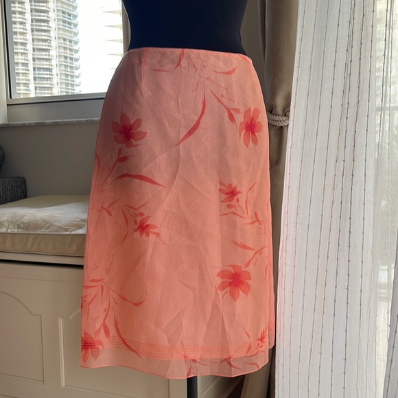 Ann Taylor loft silk sheer lined skirt 6 - Picture 1 of 5